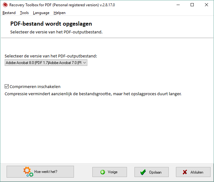 beschadigd pdf