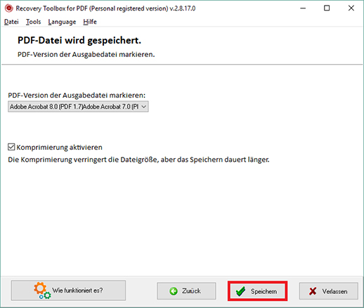 So speichern Sie eine beschädigte PDF-Datei