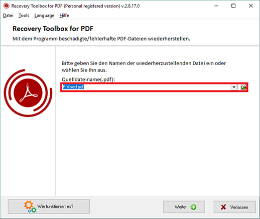 beschädigte Adobe-Datei reparieren
