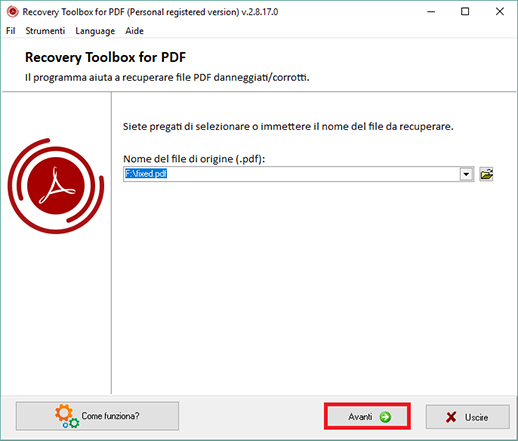 come ripristinare un file pdf
