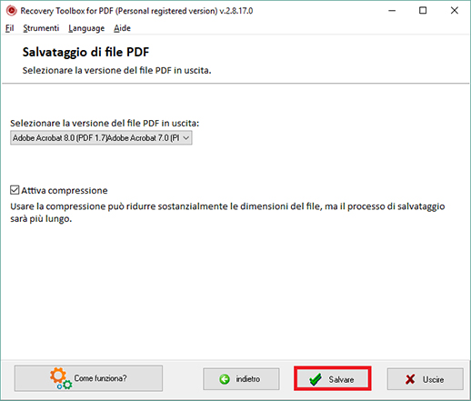 come salvare pdf danneggiato