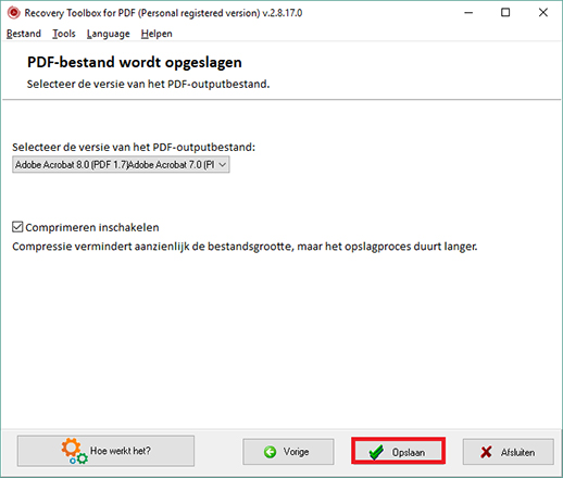 hoe een beschadigde pdf op te slaan