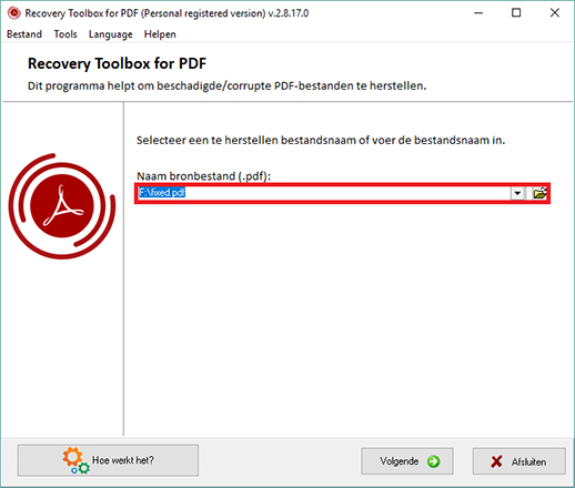 repareer beschadigd adobe-bestand
